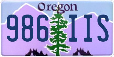 OR license plate 986IIS