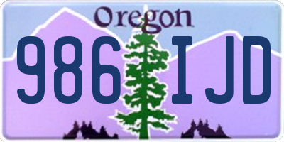 OR license plate 986IJD