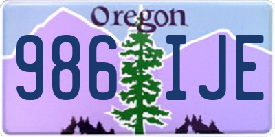 OR license plate 986IJE