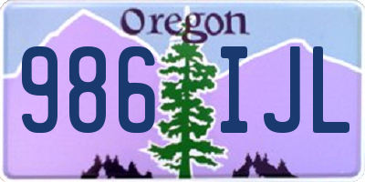 OR license plate 986IJL