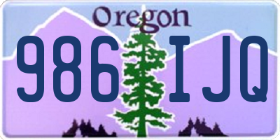 OR license plate 986IJQ