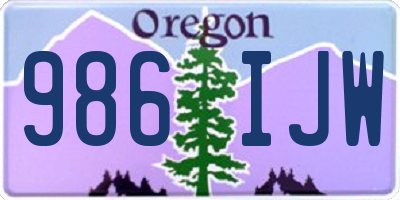 OR license plate 986IJW