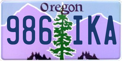 OR license plate 986IKA