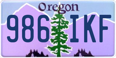 OR license plate 986IKF