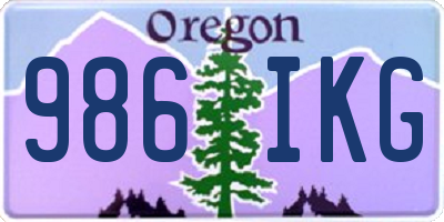 OR license plate 986IKG
