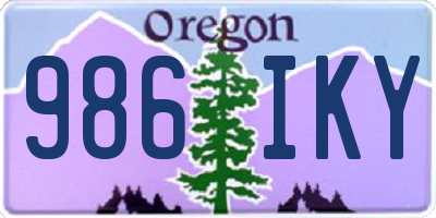 OR license plate 986IKY