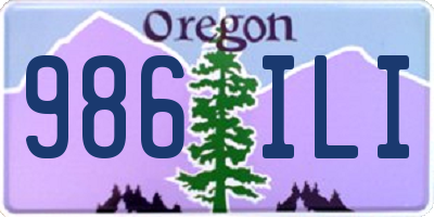 OR license plate 986ILI