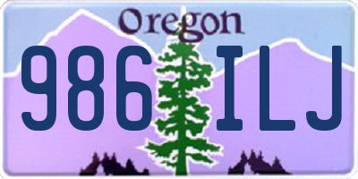 OR license plate 986ILJ