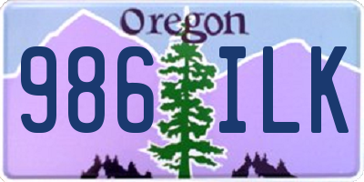 OR license plate 986ILK