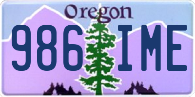 OR license plate 986IME