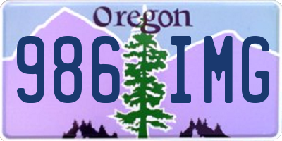 OR license plate 986IMG