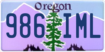 OR license plate 986IML