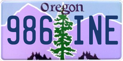 OR license plate 986INE
