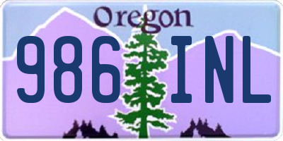OR license plate 986INL