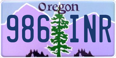 OR license plate 986INR