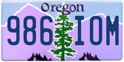 OR license plate 986IOM