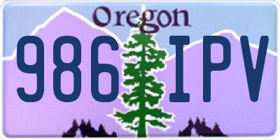 OR license plate 986IPV