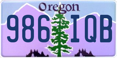 OR license plate 986IQB