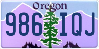 OR license plate 986IQJ