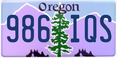 OR license plate 986IQS