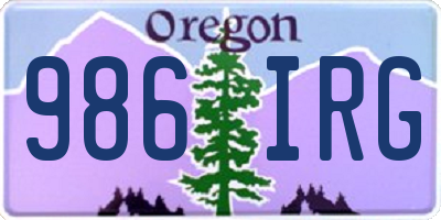 OR license plate 986IRG