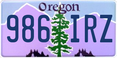 OR license plate 986IRZ