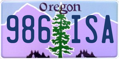 OR license plate 986ISA