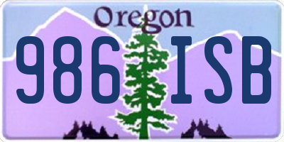 OR license plate 986ISB