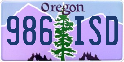 OR license plate 986ISD