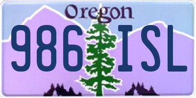 OR license plate 986ISL