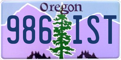 OR license plate 986IST