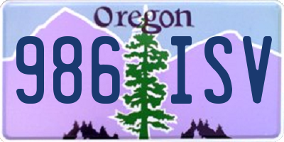 OR license plate 986ISV