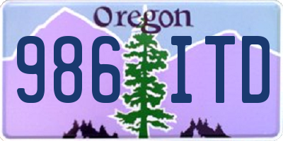 OR license plate 986ITD