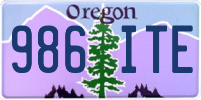 OR license plate 986ITE