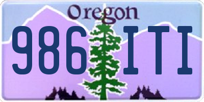 OR license plate 986ITI
