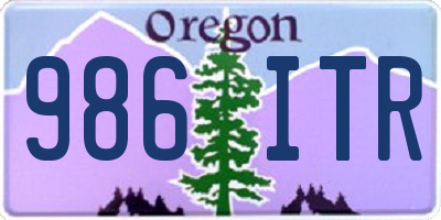 OR license plate 986ITR