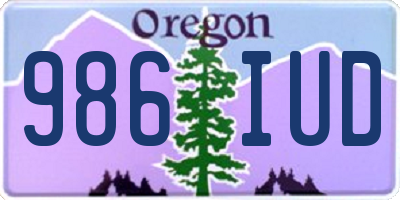 OR license plate 986IUD