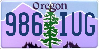 OR license plate 986IUG