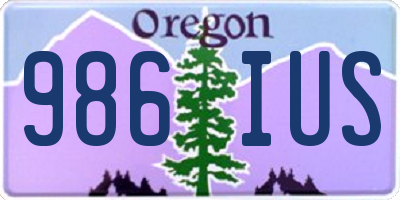 OR license plate 986IUS