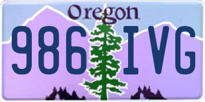 OR license plate 986IVG