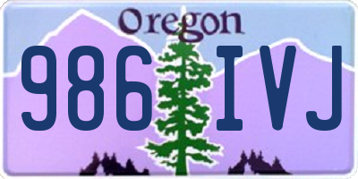 OR license plate 986IVJ