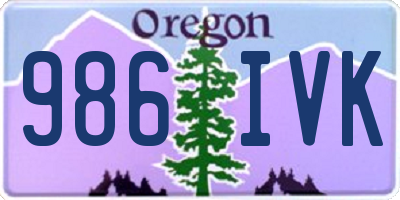 OR license plate 986IVK