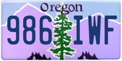 OR license plate 986IWF