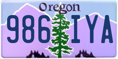 OR license plate 986IYA