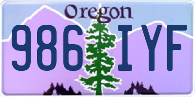 OR license plate 986IYF