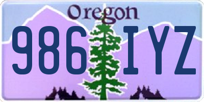 OR license plate 986IYZ