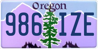 OR license plate 986IZE