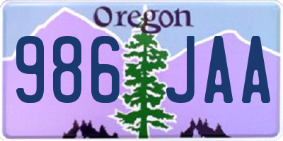 OR license plate 986JAA