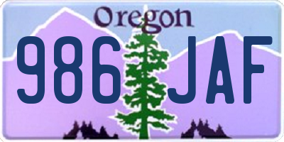 OR license plate 986JAF
