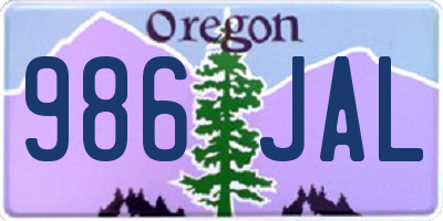 OR license plate 986JAL